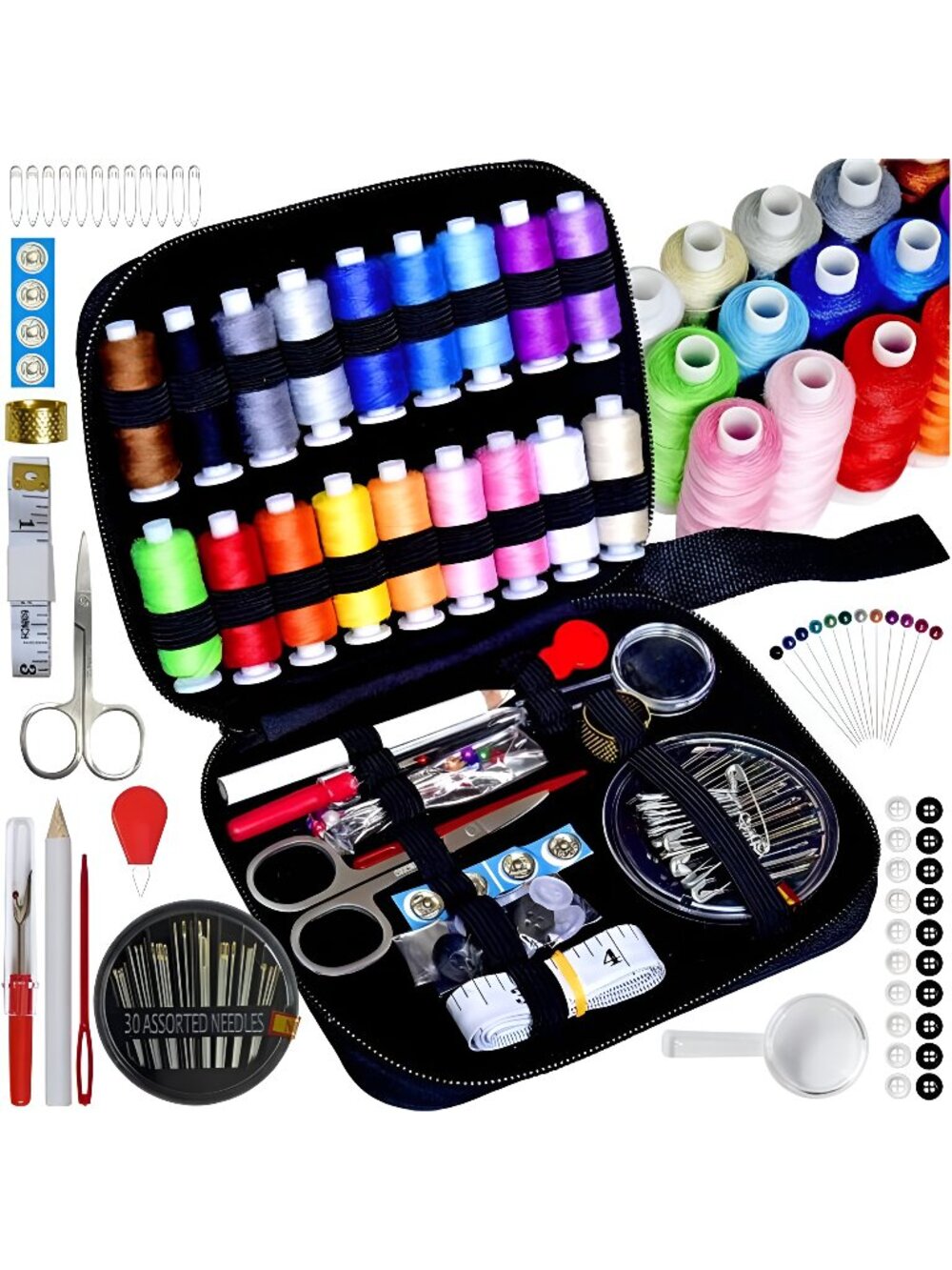 Sewing Kit with Case Portable Sewing Supplies for Home Traveler, Adults,